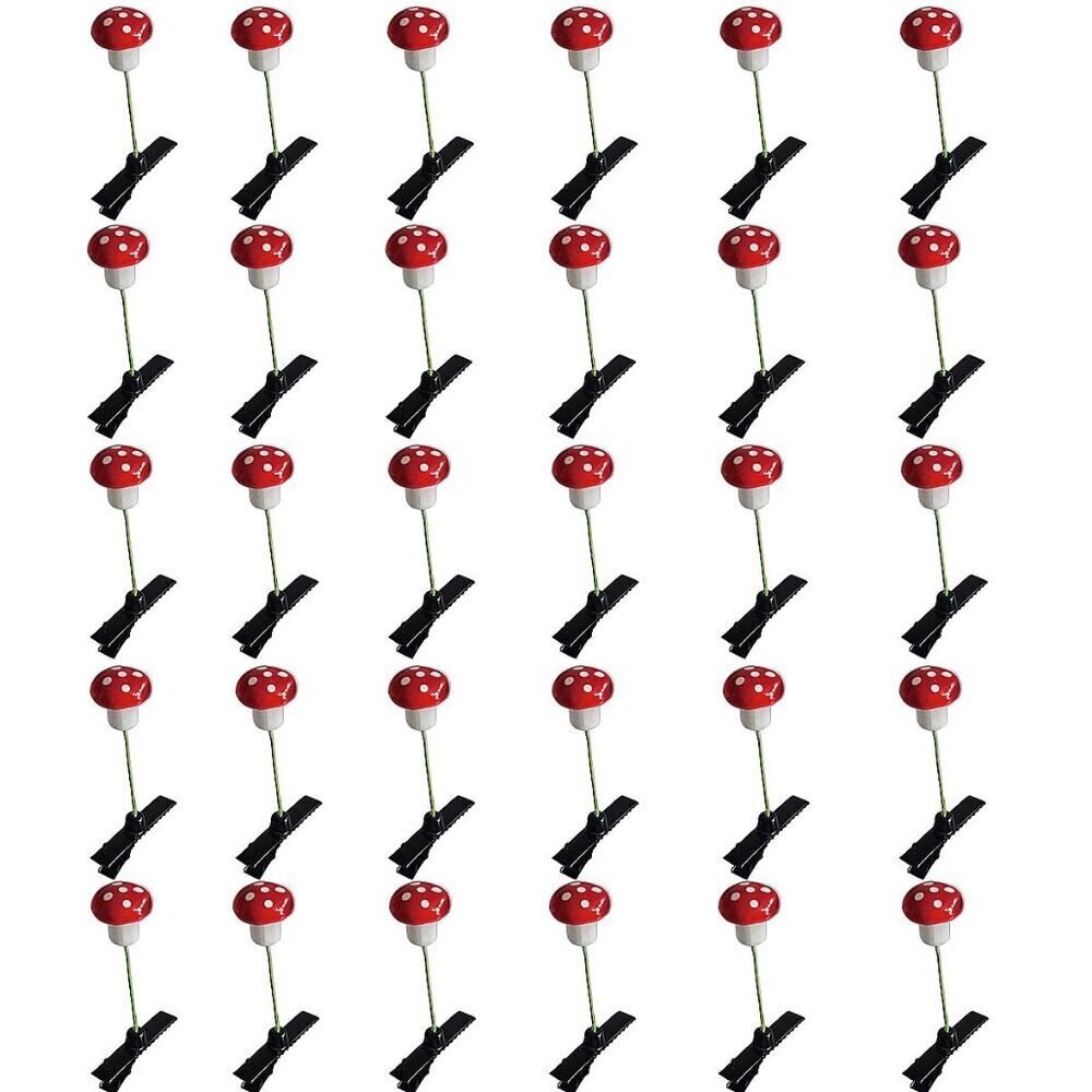 30PCS Mushroom Hair Clips Red for Women Girls Cute Hair Accessories